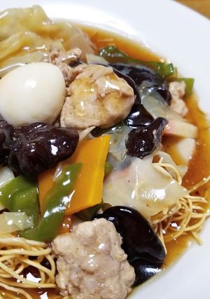 きくらげたっぷりあんかけパリパリ皿うどん-レシピのメイン写真