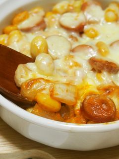 大豆とソーセージのケチャップチーズ焼き!-レシピのメイン写真