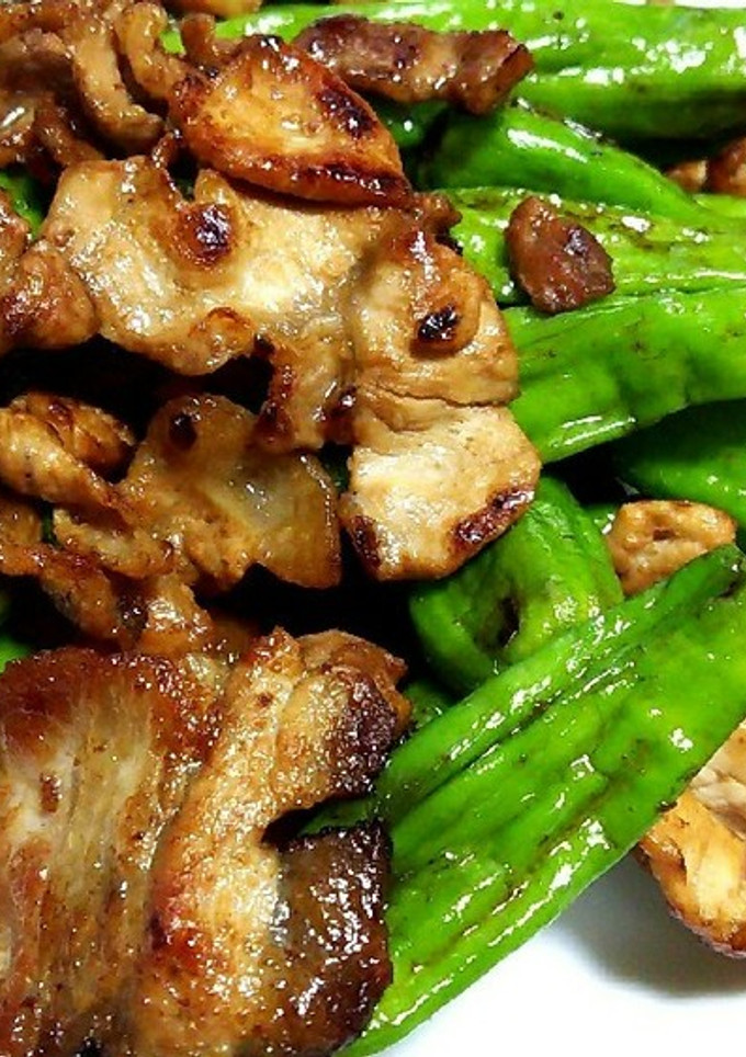 ししとうと豚肉の麺つゆ炒め-レシピのメイン写真