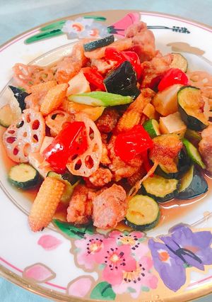 美味しい☆鶏肉と彩り夏野菜の甘酢和え-レシピのメイン写真