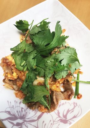 豚キムチ丼 パクチーのせ-レシピのメイン写真