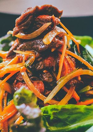 60℃タレ絡む 牛肉の韓国風ナムルサラダ-レシピのメイン写真