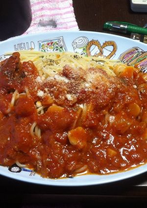 ショウジンガニのトマトソースパスタ-レシピのメイン写真