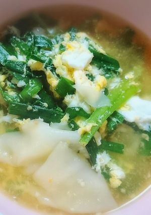 ニラ玉ワンタンスープ-レシピのメイン写真
