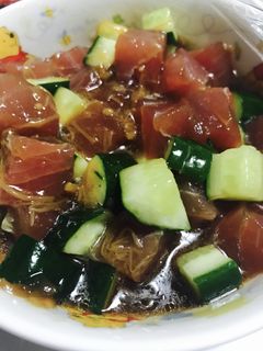 簡単♪マグロときゅうりなめ茸醤油和え-レシピのメイン写真