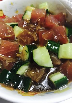 簡単♪マグロときゅうりなめ茸醤油和え-レシピのメイン写真