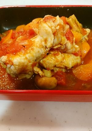 さっぱり手羽元のトマト煮込み-レシピのメイン写真