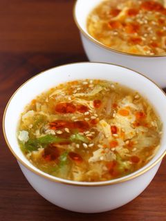 白菜と卵の酸辣湯風スープ(サンラータン-レシピのメイン写真