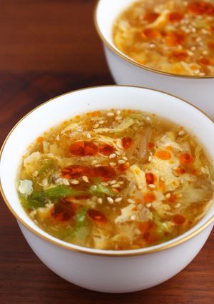 白菜と卵の酸辣湯風スープ（サンラータン-レシピのメイン写真