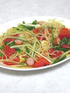 水菜とトマトのオイルパスタ-レシピのメイン写真
