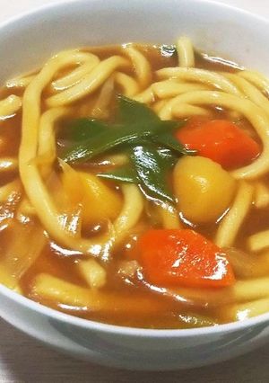 カレーの残りでずぼらなカレーうどん。-レシピのメイン写真