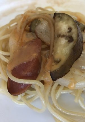 ナスと新玉ねぎのチョイ辛パスタベジボウル-レシピのメイン写真