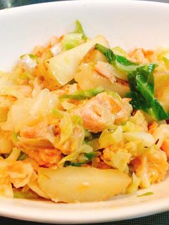 ばあたんの鮭とキャベツのチーズ野菜炒め-レシピのメイン写真