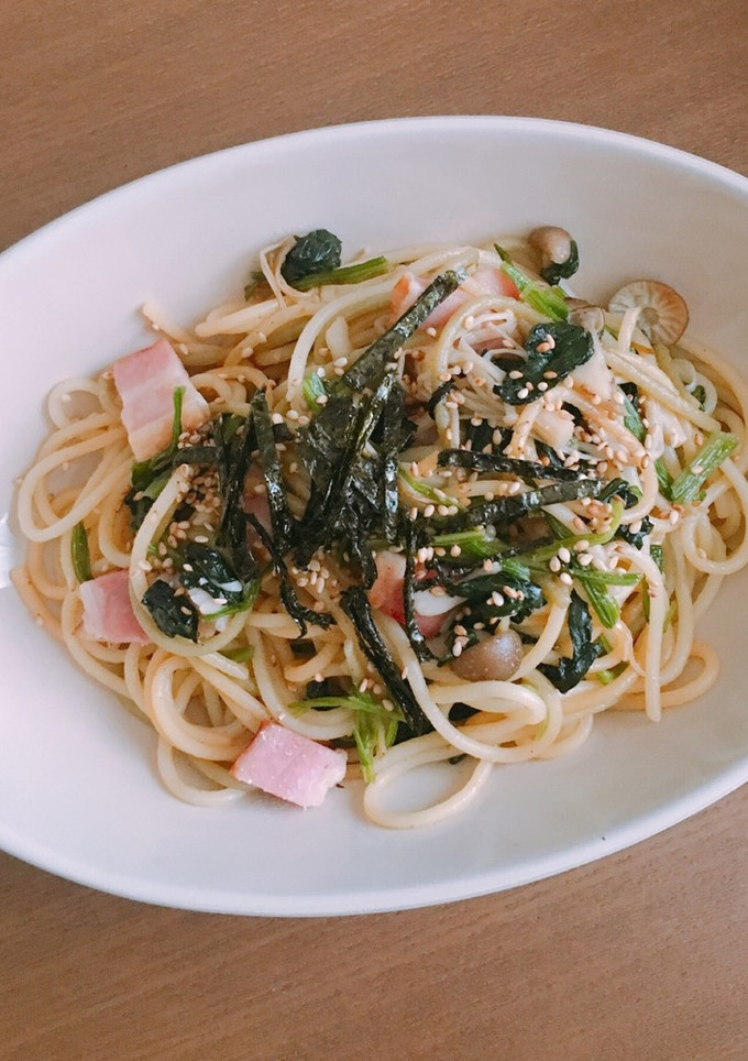ほうれん草ときのこの和風パスタ-レシピのメイン写真