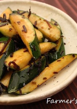 【農家のレシピ】ズッキーニの塩昆布炒め-レシピのメイン写真