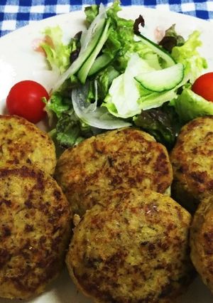 さば缶とひき肉バーグ♪カレー粉の隠し味-レシピのメイン写真