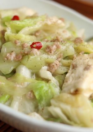 キャベツと豆腐のそぼろあんかけ炒め-レシピのメイン写真