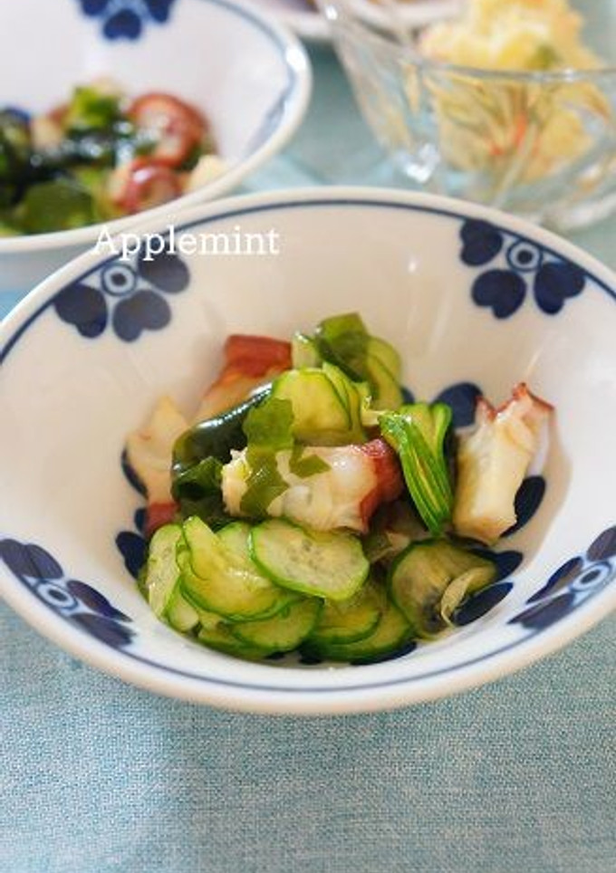 たこときゅうりとわかめの酢の物-レシピのメイン写真