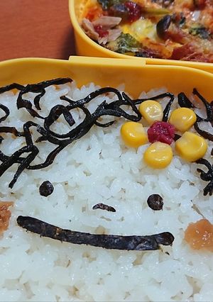 顔弁☆黄色いお花(髪飾り)の女の子／黄組-レシピのメイン写真