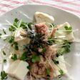 豆腐とブロッコリースプラウトのサラダ
