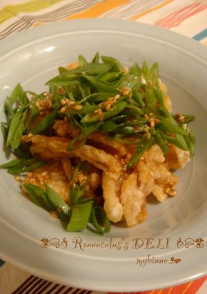 鶏皮サクサク♔酢醤油ソースが決めて♡-レシピのメイン写真