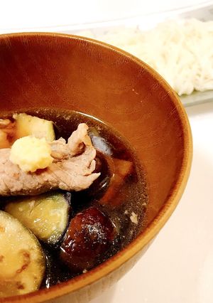ジュワッとろっ♡豚肉と茄子のつけそうめん-レシピのメイン写真
