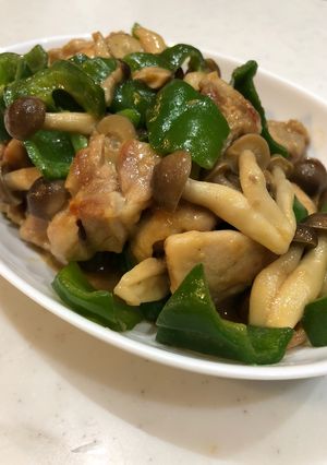 鶏肉、しめじ、ピーマンのマヨ醤油炒め-レシピのメイン写真
