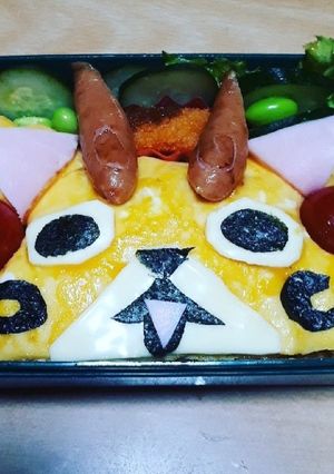 キャラ弁　コマじろうのオムライス-レシピのメイン写真