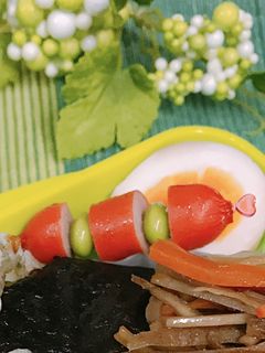 赤ウインナーと枝豆のピック-レシピのメイン写真