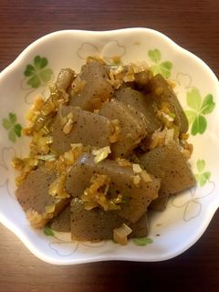 こんにゃくとネギだけで!焼肉のタレ炒め-レシピのメイン写真