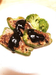 豆腐入りでヘルシー!ピーマンの肉詰め♪-レシピのメイン写真