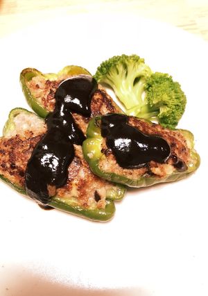 豆腐入りでヘルシー！ピーマンの肉詰め♪-レシピのメイン写真