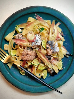秋刀魚とすだちのパスタ-レシピのメイン写真