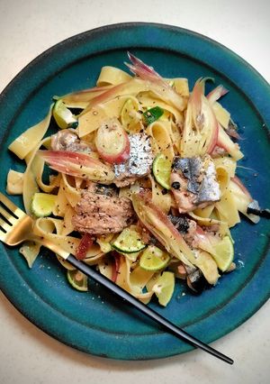 秋刀魚とすだちのパスタ-レシピのメイン写真