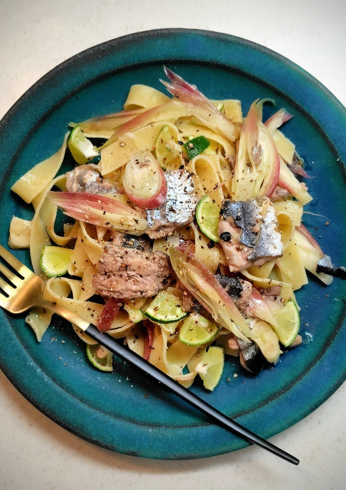 秋刀魚とすだちのパスタ-レシピのメイン写真