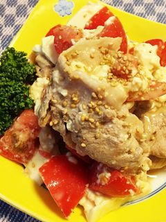 *トマトと豆腐の豚しゃぶ胡麻だれ和え*-レシピのメイン写真