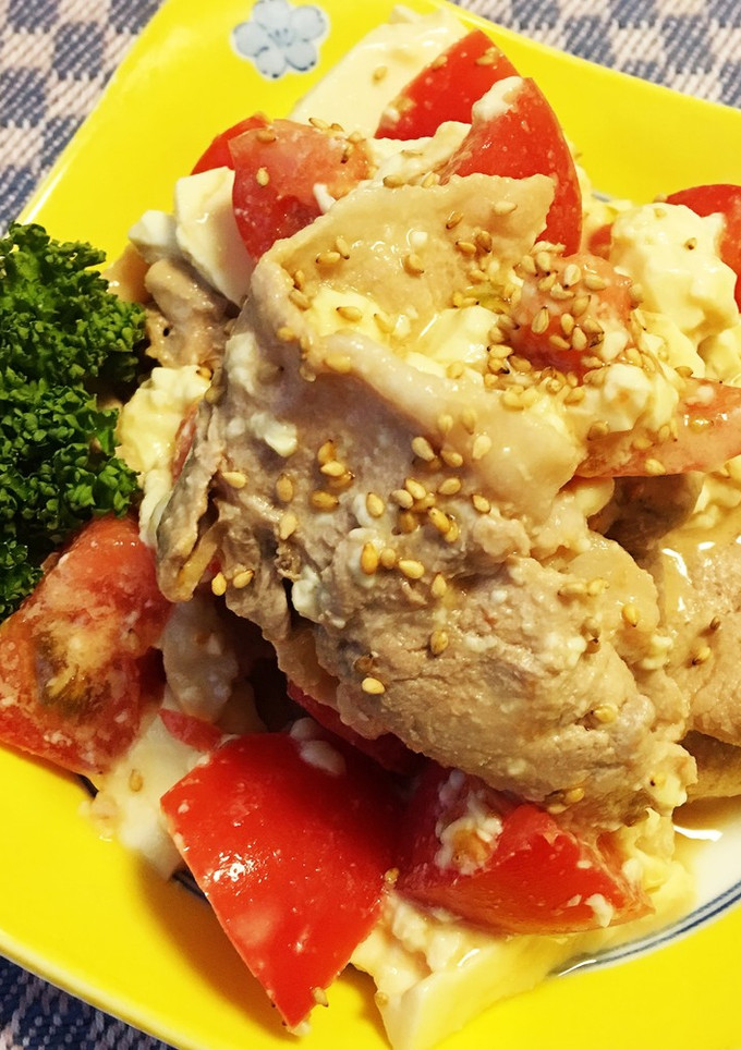 ＊トマトと豆腐の豚しゃぶ胡麻だれ和え＊-レシピのメイン写真