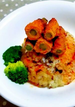 アスパラ肉巻きフライご飯-レシピのメイン写真