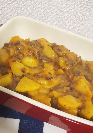 じゃがいもとひき肉のケチャップ炒め-レシピのメイン写真
