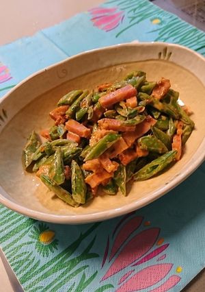 スナップエンドウ☆茹でに飽きた☆味噌マヨ-レシピのメイン写真