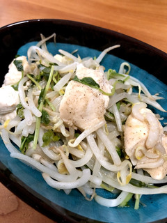 ササミともやしと豆苗蒸し 〜わさび醤油〜-レシピのメイン写真