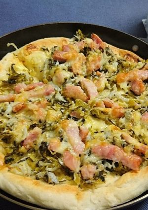 グリルピザプレートで簡単★高菜しらすピザ-レシピのメイン写真