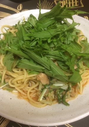 みず菜の簡単パスタ【JAほこた】-レシピのメイン写真