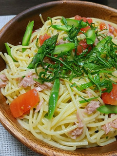 トマトとアスパラの冷製パスタ-レシピのメイン写真
