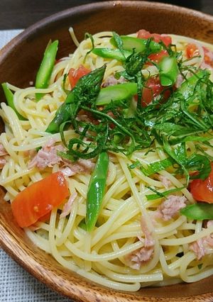トマトとアスパラの冷製パスタ-レシピのメイン写真