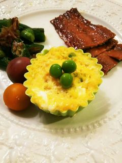 お弁当用 レンジでグリーンピースの卵とじ-レシピのメイン写真