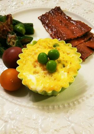 お弁当用 レンジでグリーンピースの卵とじ-レシピのメイン写真