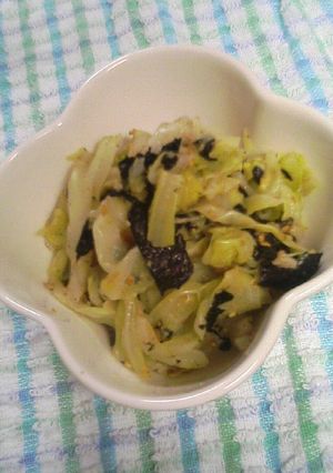 調味料いらず♪キャベツの梅海苔サラダ❤-レシピのメイン写真