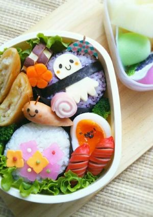 巻かれちゃったてるてる坊主の梅雨弁当-レシピのメイン写真