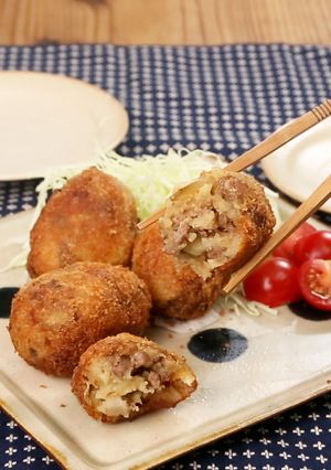 牛ごぼうしぐれ煮の甘辛コロッケ♪-レシピのメイン写真